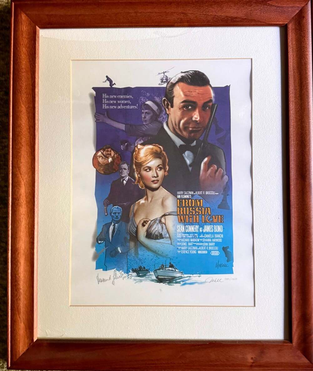 James Bond From Russia With Love Lithograph Signed Desmond Llewelyn Q Marshall